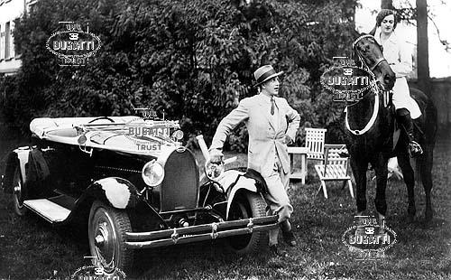 235. Jean Bugatti with Type 40 and Lidia Bugatti